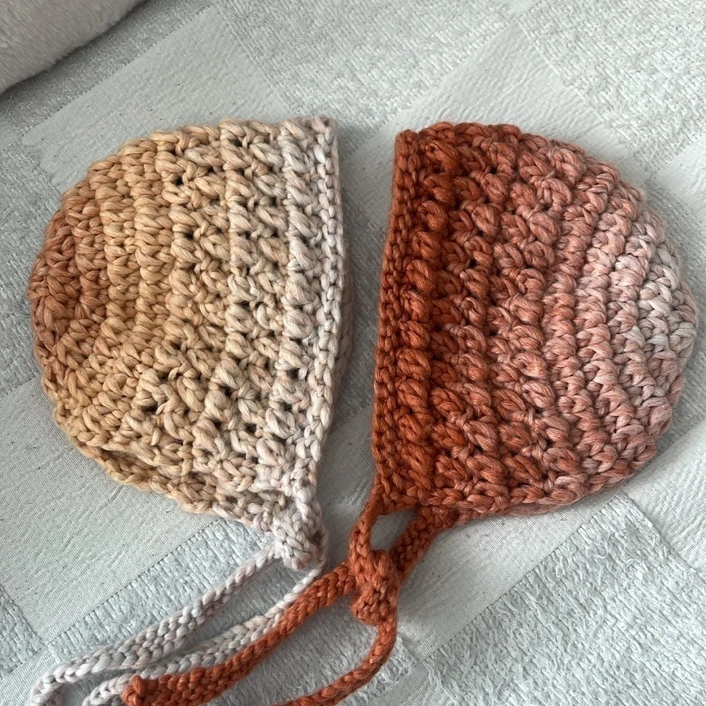 Handmade Crochet Boho Baby Bonnets